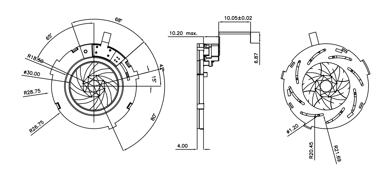 OT-IRIS30-002光圈馬達_光圈電機_鏡頭電機_PM型步進電機-萬至達電機