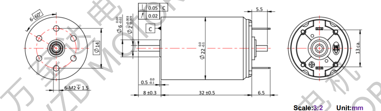 OT-CM2232石墨刷空心杯電機(jī)-萬(wàn)至達(dá)電機(jī)