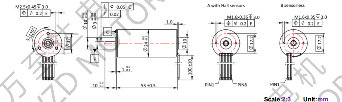 OT-ECS2453無槽無刷電機(jī)-空心杯電機(jī)-萬至達(dá)電機(jī)
