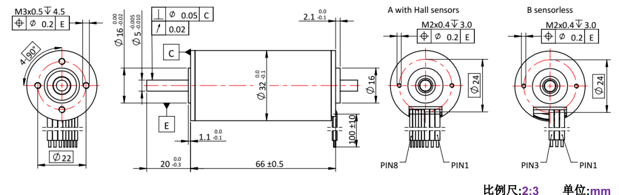 ECS-4P 3266 2對(duì)極空心杯無刷電機(jī)-萬至達(dá)電機(jī)