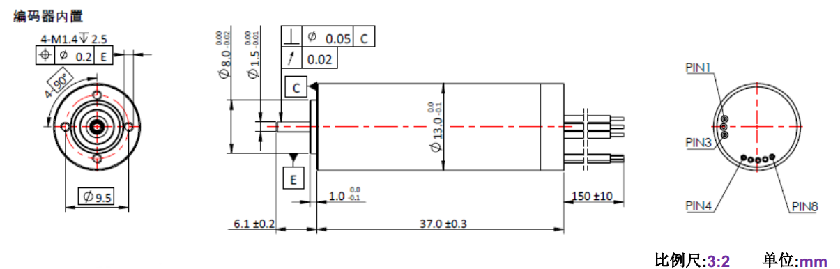 ECS 1337 內置編碼器空心杯電機-萬至達電機